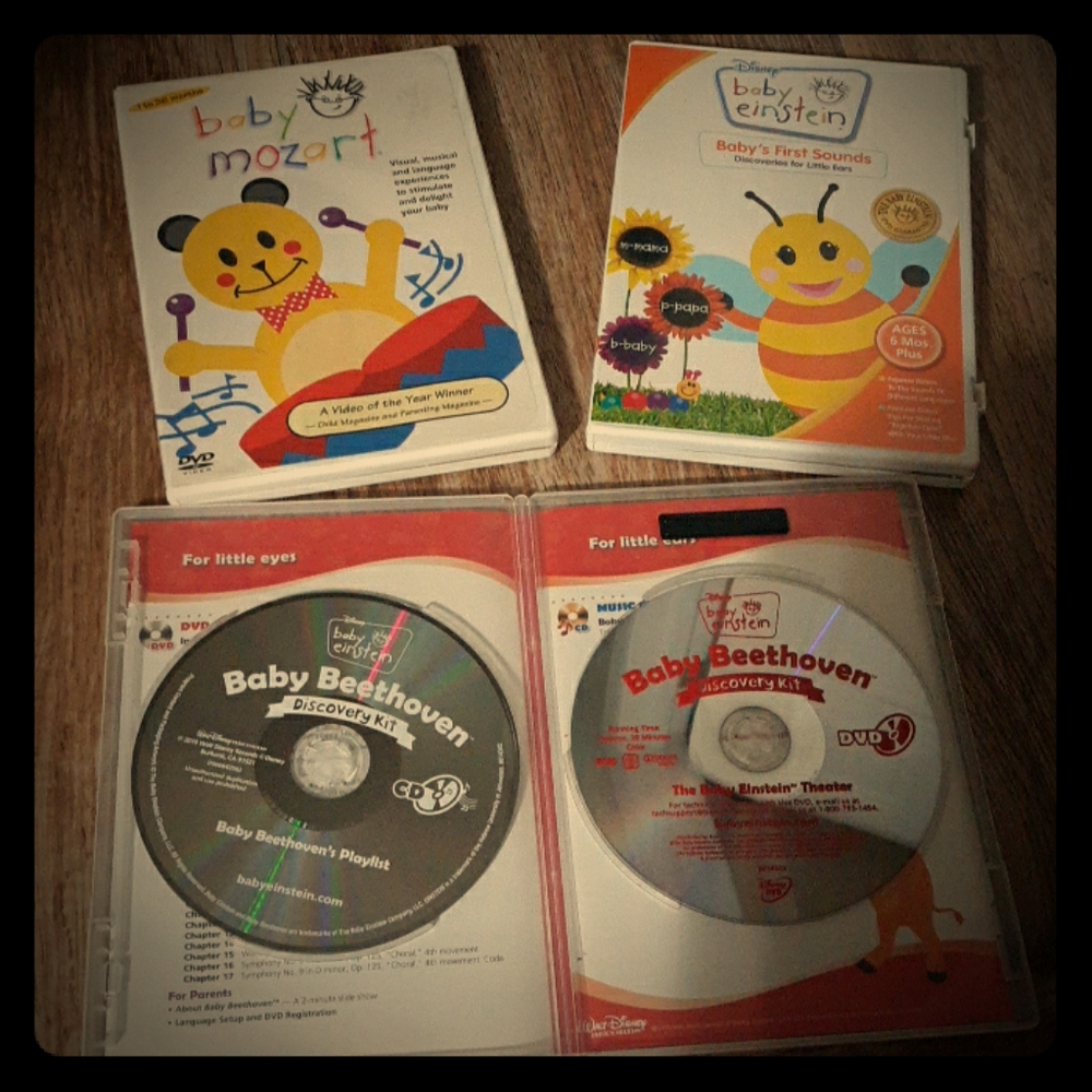 4 Baby Einstein DVD 1 Brainy Baby ABC's SET